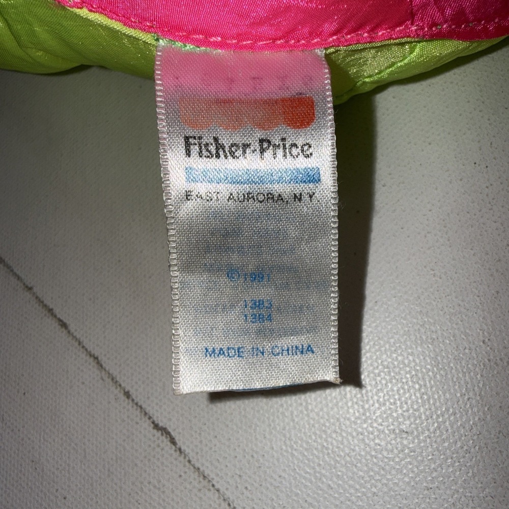 Vintage 1991 Fisher Price Puffalumps Dino Hot PinkDinosaur Plush Toy - Picture 8 of 10